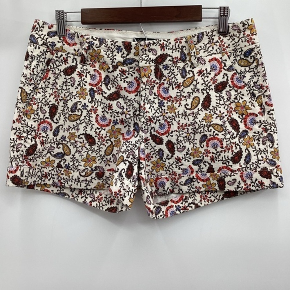 Dear John Summer Paísley Cream and Red Floral Cotton Stretch Shorts